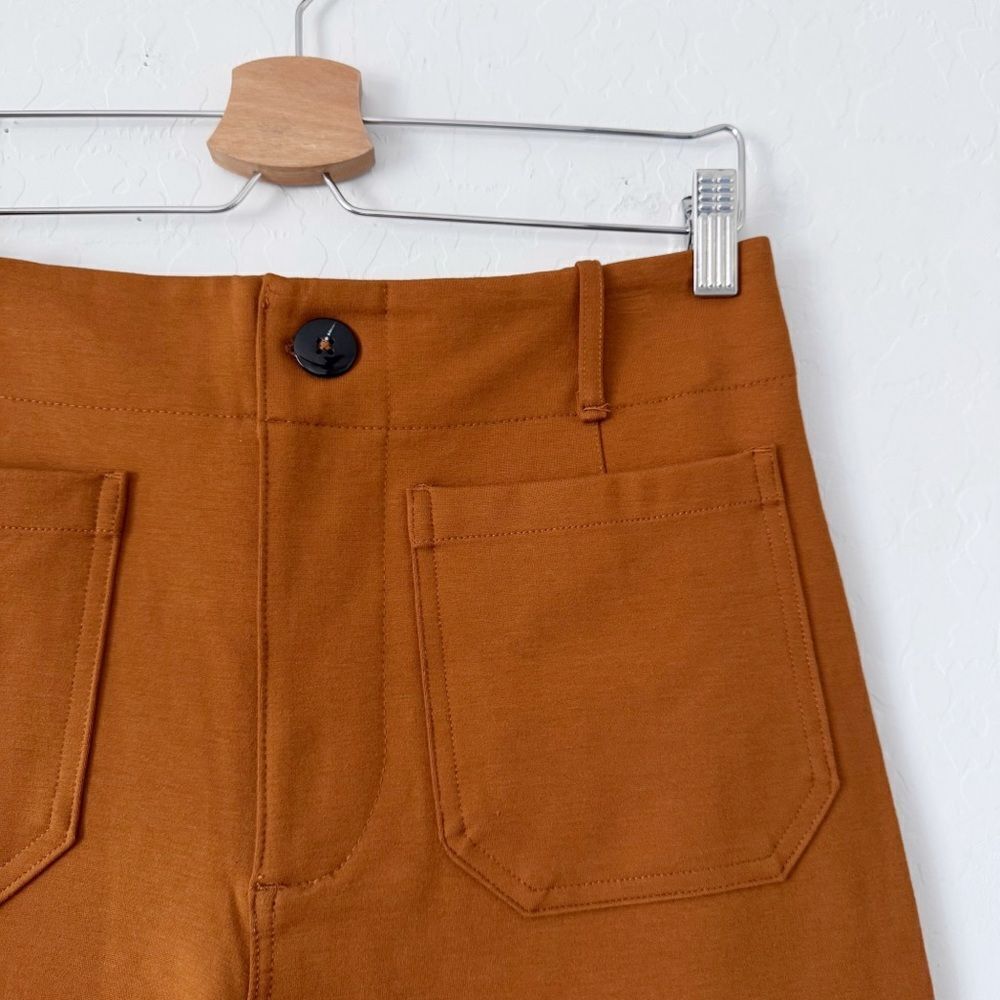 NWT Tahari Wide Leg Pant High Rise Patch Pockets In Burnt Orange Size 10 - Picture 3 of 9